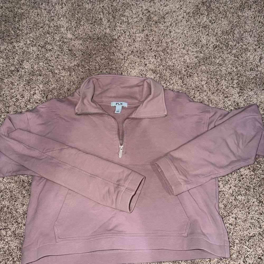 Mauve Half-Zip Pullover Sweater